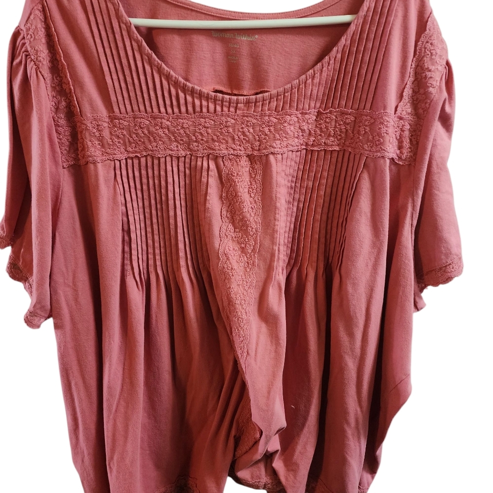 WOMENS WITHIN PEACH COLOR TOP 5X
